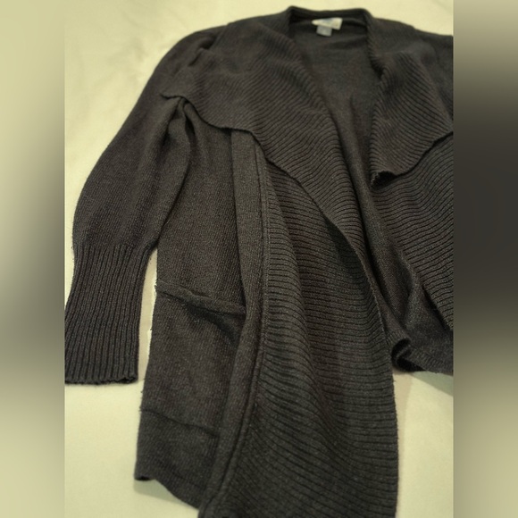 Old Navy, size M, charcoal gray shawl collar sweater with pockets - Picture 1 of 5